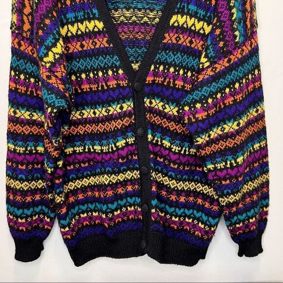 Vintage Peadys Rainbow Alpaca Wool Cardigan Sweater - Picture 4 of 12